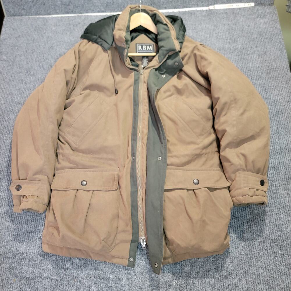 RBM Outdoor Collection Brown Hooded Down Feather Parka Jacket Men’s L
